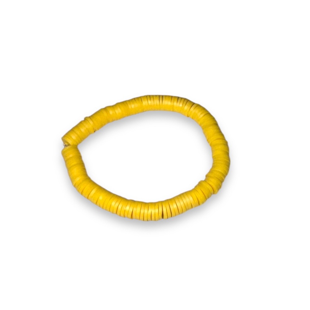 3 FOR $10 HANDCRAFTED Yellow Clay Beaded Bracelet